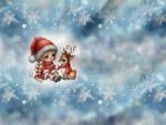 Vorbestellung * Winter Panel - Girl with Reindeer - Eigenproduktion - 1